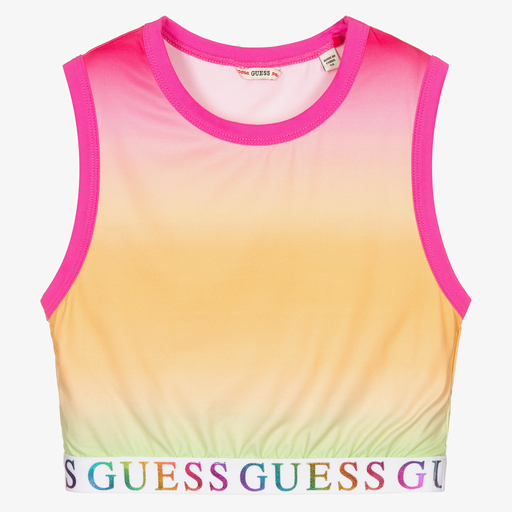 Guess-Teen Pink Ombré Crop Top | Childrensalon Outlet