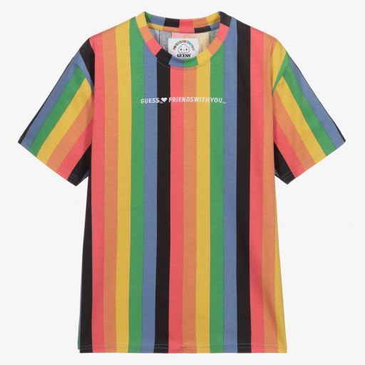 Guess-Teen Striped Logo T-Shirt | Childrensalon Outlet