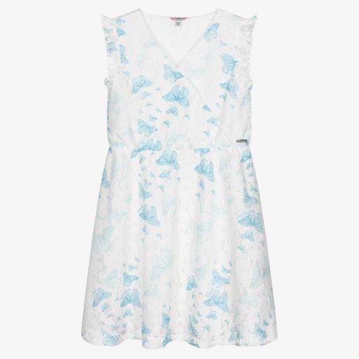 Guess-Robe blanche/bleue dentelle Ado | Childrensalon Outlet