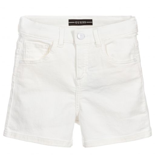 Guess-Short blanc en denim Ado | Childrensalon Outlet