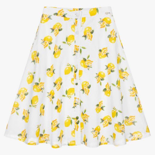 Guess-White & Yellow Lemons Skirt | Childrensalon Outlet