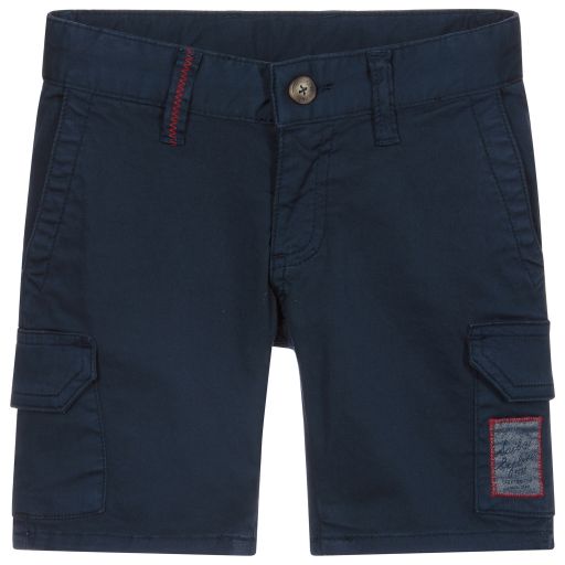 Hackett Лондон-Blue Cotton Cargo Shorts  | Childrensalon Outlet