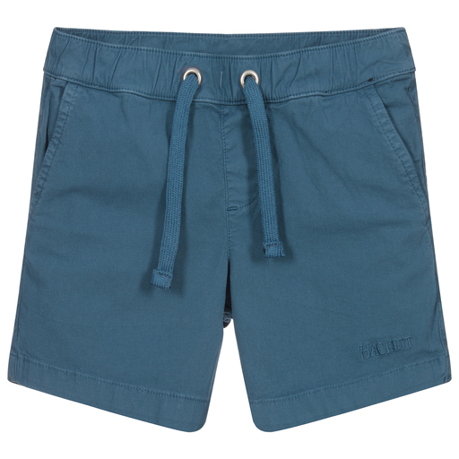 Hackett London-Blue Cotton Logo Shorts | Childrensalon Outlet