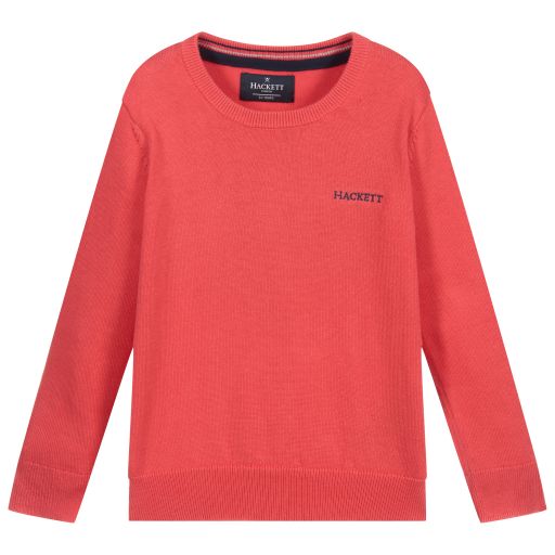 Hackett London-Red Cotton Logo Sweater | Childrensalon Outlet