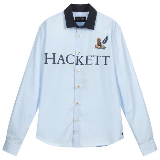 Hackett London-Chemise bleue Ado | Childrensalon Outlet