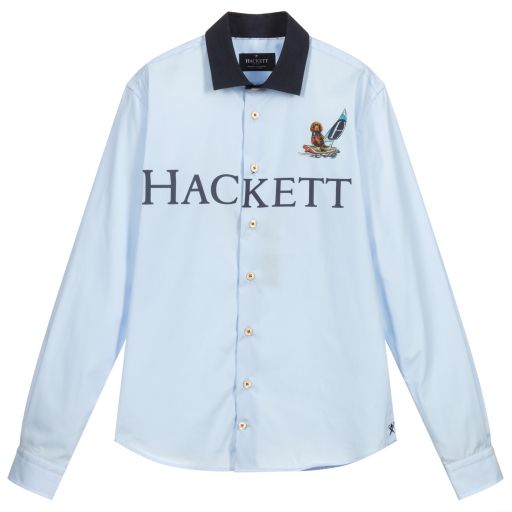 Hackett London-Teen Blue Logo Shirt | Childrensalon Outlet