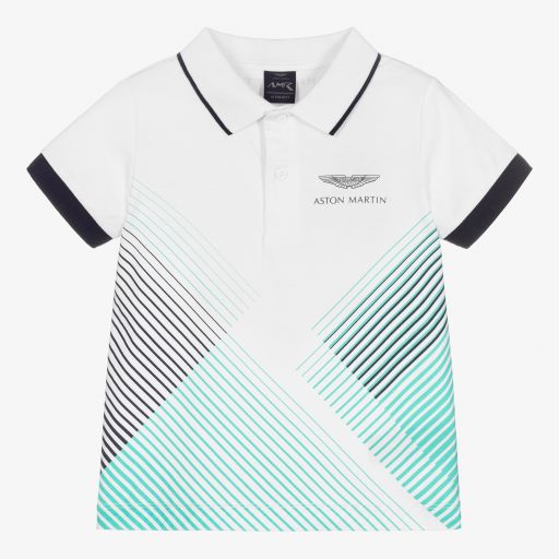 Hackett Aston Martin Racing-White Cotton Logo Polo Shirt | Childrensalon Outlet