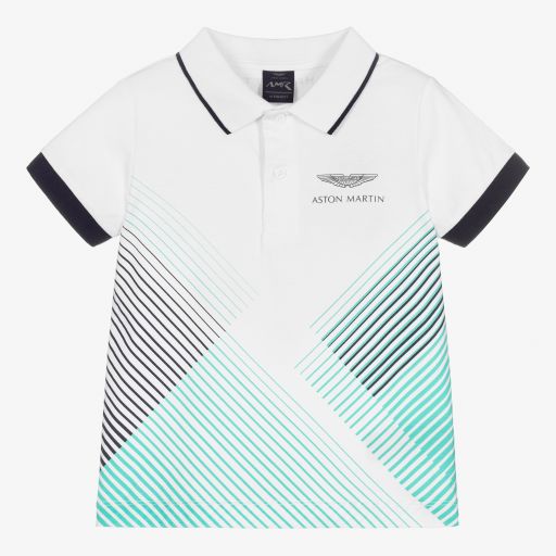 Hackett Aston Martin Racing-Weißes Poloshirt aus Baumwolle | Childrensalon Outlet