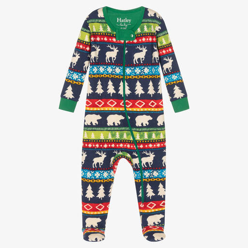 Hatley-Baby Boys Painted Fair Isle Babygrow | Childrensalon Outlet