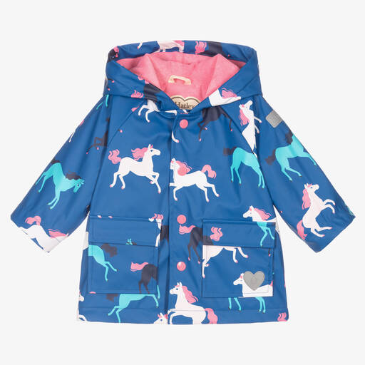 Hatley-Blaue Pferde-Regenjacke (Baby M) | Childrensalon Outlet