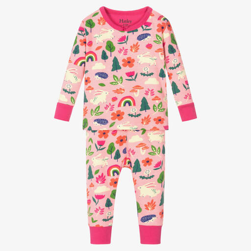 Hatley-Baby Girls Pink Cotton Pyjamas | Childrensalon Outlet