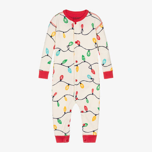 Hatley-Baby Ivory Cotton Lights Pyjama Onesie | Childrensalon Outlet
