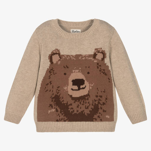 Hatley-Beiger Strickpullover mit Bärenmotiv für Jungen | Childrensalon Outlet