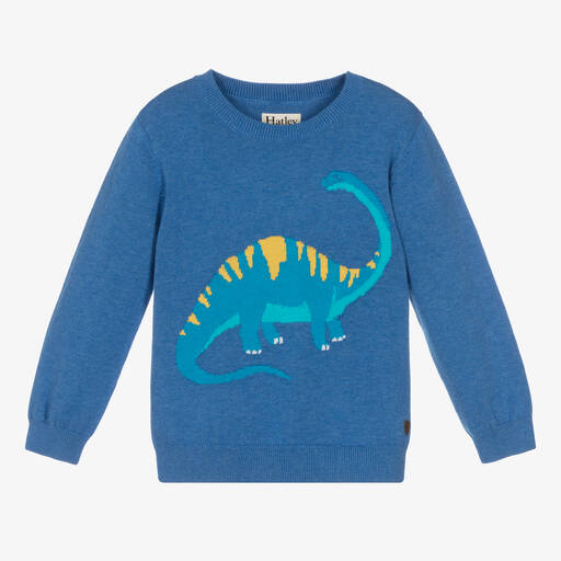 Hatley-Голубой хлопковый свитер с бронтозавром | Childrensalon Outlet