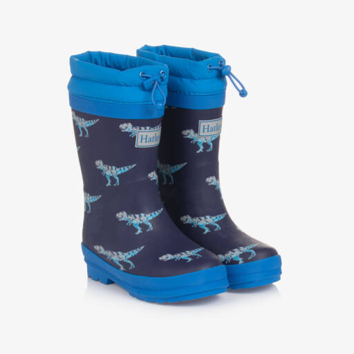 Hatley-Boys Blue Dino Wellies | Childrensalon Outlet