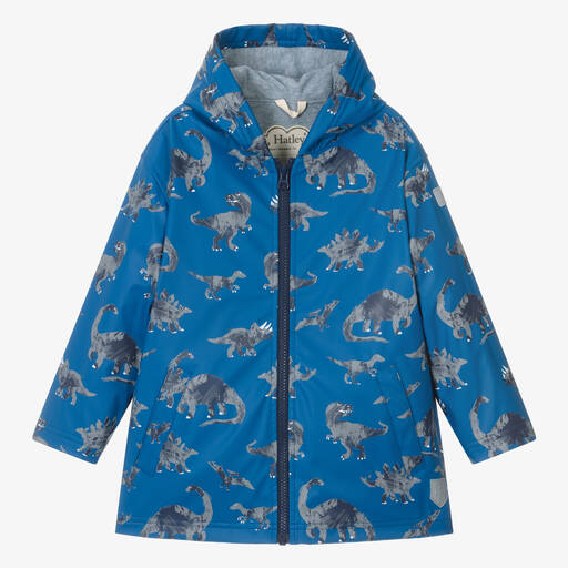 Hatley-Boys Blue Dinosaur Hooded Raincoat | Childrensalon Outlet