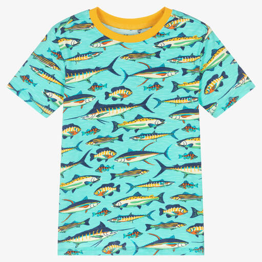 Hatley-Blaues Baumwoll-T-Shirt mit Grafik | Childrensalon Outlet