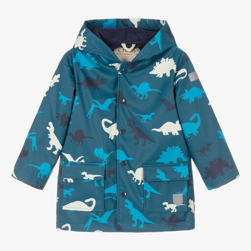 Hatley-Blaue Real Dinos Regenjacke  | Childrensalon Outlet