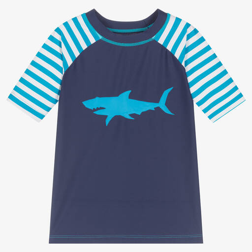 Hatley-Boys Blue Shark Swim Top (UPF50+) | Childrensalon Outlet