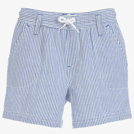 Hatley-Boys Blue Stripe Cotton Shorts | Childrensalon Outlet