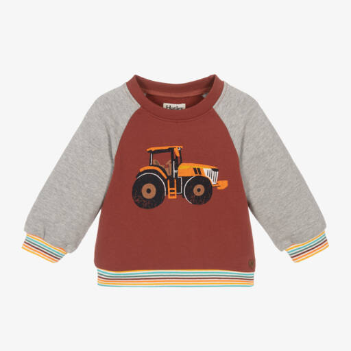 Hatley-Boys Cosy Tractor Print Sweatshirt | Childrensalon Outlet