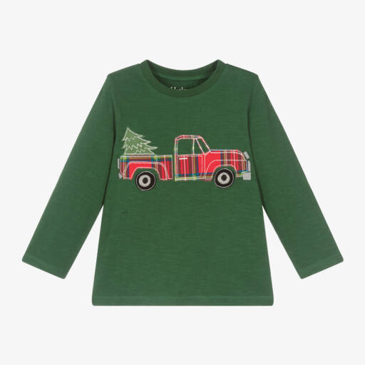 Hatley-Boys Festive Green Truck Shirt | Childrensalon Outlet