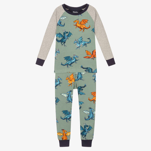 Hatley-Boys Green Cotton Pyjamas | Childrensalon Outlet