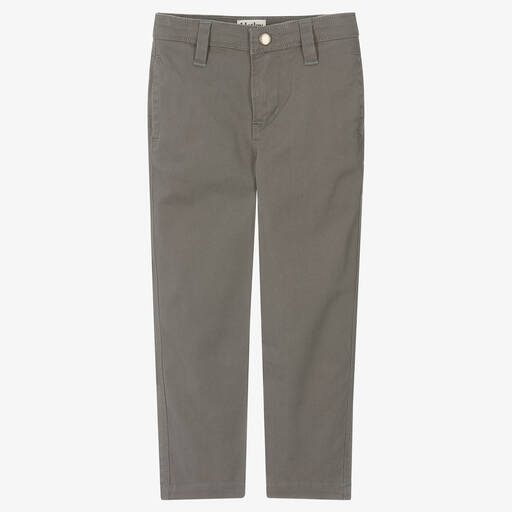 Hatley-Boys Grey Cotton Twill Trousers | Childrensalon Outlet
