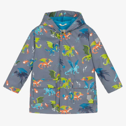 Hatley-Boys Grey Dragon Realm Raincoat | Childrensalon Outlet