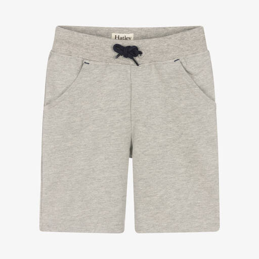Hatley-Boys Grey Marl Cotton Shorts | Childrensalon Outlet