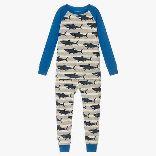 Hatley-Boys Grey Whale Cotton Pyjamas | Childrensalon Outlet