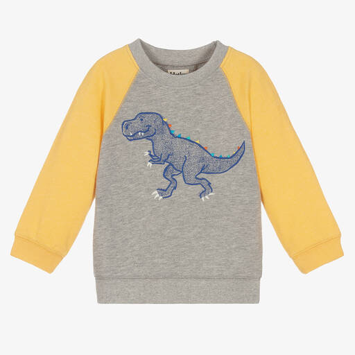 Hatley-Boys Grey & Yellow Dino Sweatshirt | Childrensalon Outlet
