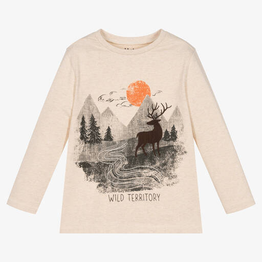 Hatley-Кремовый хлопковый топ с пейзажем | Childrensalon Outlet