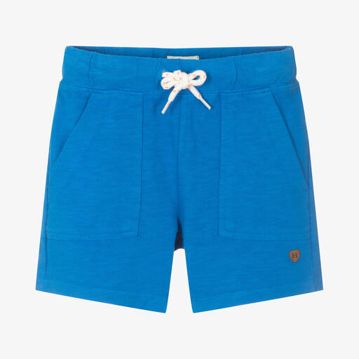 Hatley-Boys Mid Blue Cotton Jersey Shorts | Childrensalon Outlet