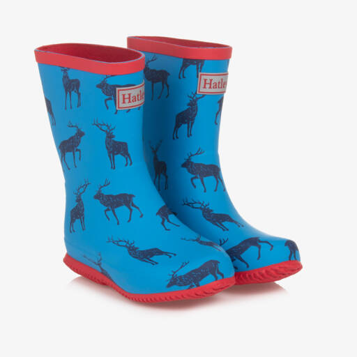 Hatley-Boys Navy Deer Pattern Wellies | Childrensalon Outlet