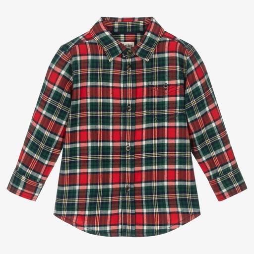 Hatley-Boys Red & Green Cotton Checked Shirt | Childrensalon Outlet