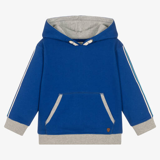 Hatley-توب هودي قطن لون أزرق للأولاد | Childrensalon Outlet