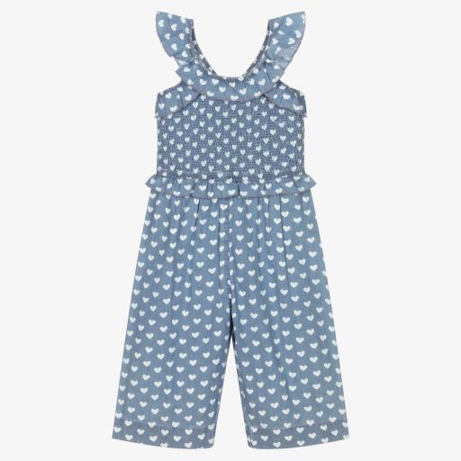 Hatley-Girls Blue Chambray Jumpsuit | Childrensalon Outlet