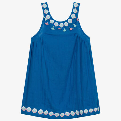 Hatley-Girls Blue Cotton Dress | Childrensalon Outlet
