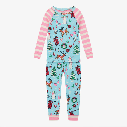 Hatley-Girls Blue Cotton Pyjamas | Childrensalon Outlet