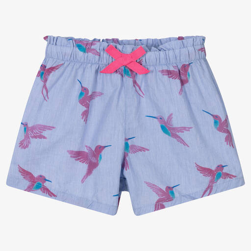 Hatley-Girls Blue Cotton Shorts | Childrensalon Outlet