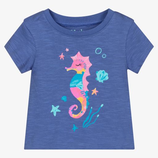 Hatley-Girls Blue Cotton T-Shirt | Childrensalon Outlet