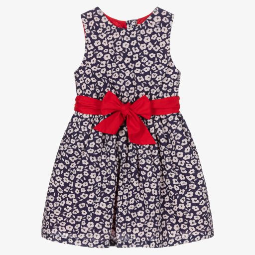 Hatley-Girls Blue Floral Cotton Dress | Childrensalon Outlet