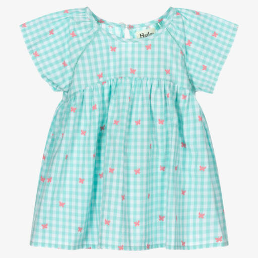 Hatley-Girls Blue Gingham Cotton Dress | Childrensalon Outlet