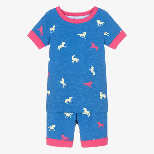 Hatley-بيجاما بطبعة يونيكورن قطن عضوي لون أزرق وزهري | Childrensalon Outlet