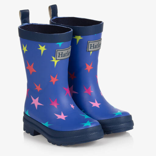 Hatley-Girls Blue Stars Rain Boots | Childrensalon Outlet