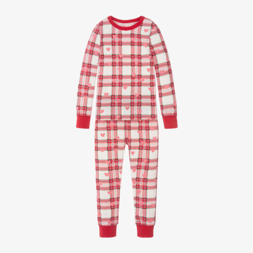Hatley-Girls Checkered Heart Cotton Pyjamas | Childrensalon Outlet