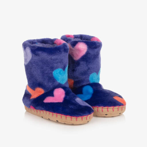 Hatley-شبشب سلايد بطبعة قلب لون بنفسجي  | Childrensalon Outlet