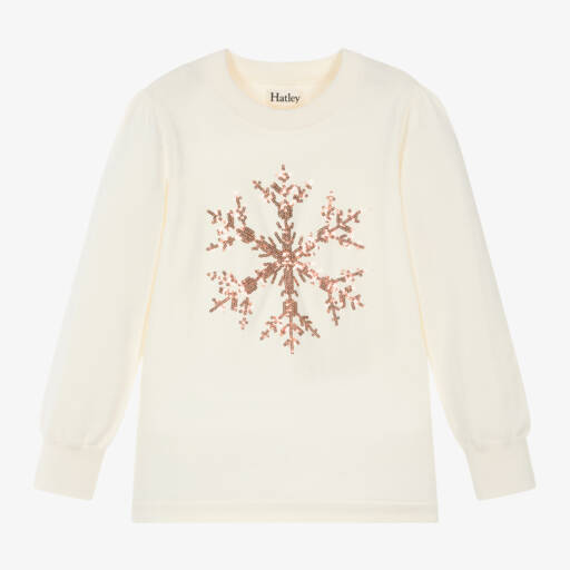 Hatley-Girls Cream Festive Knit Jumper | Childrensalon Outlet