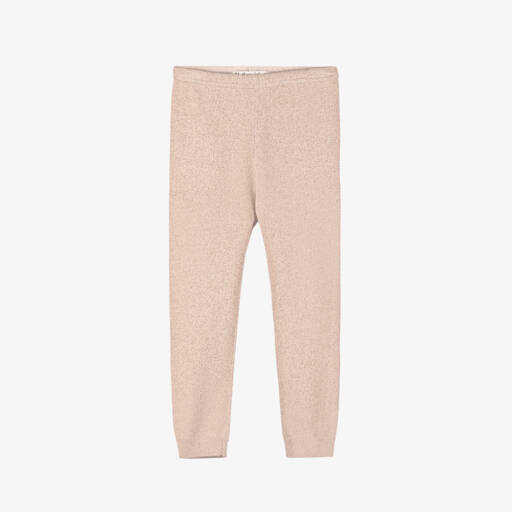 Hatley-Girls Glitter Gold Knit Leggings | Childrensalon Outlet